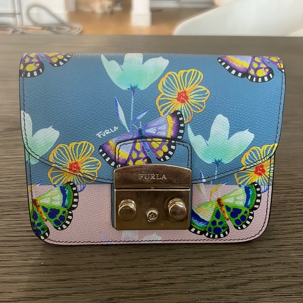 Furla metropolis mini bag- butterfly pink and blue